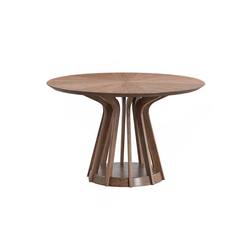 Seda Walnut Finish Round Dining Table