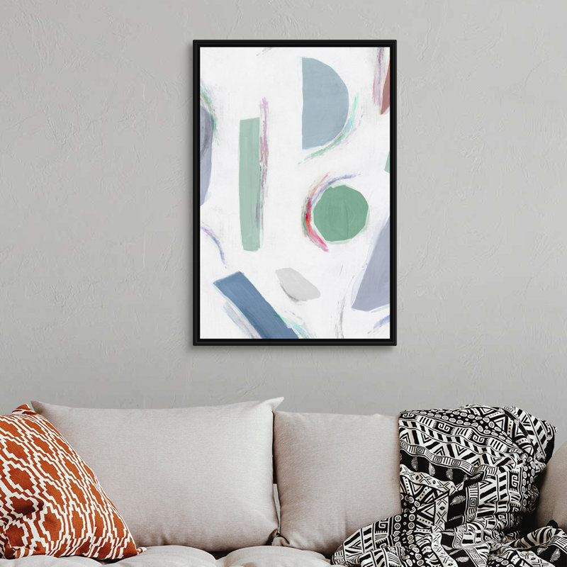 "Terrazzo I" par Isabelle Z, reproduction d’art sur toile, H 38 po x l 26 po x P 1,75 po, Cadre noir