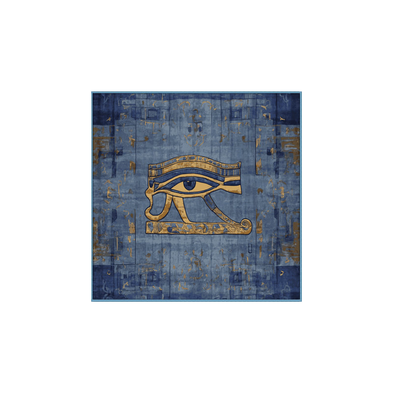 Tapis bleu lavable à la machine, Carré 7 pi