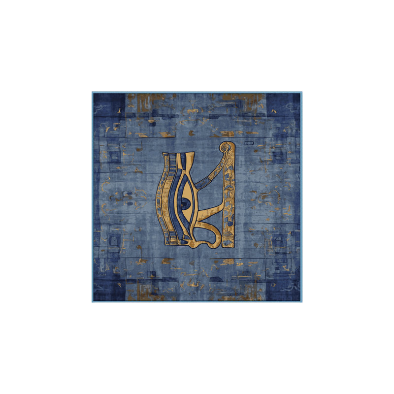 Tapis bleu soyeux et moelleux, Carré 4 pi
