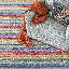 Surrey Stripe Hand-Tufted Plush Wool Rug High-Low Rainbow Multicolor-966528111
