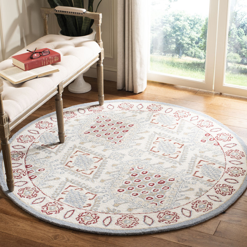 Tapis en laine touffeté à la main Sebrite Southwestern, Rond 5 pi