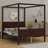 Wood Canopy Platform Bed-534843671