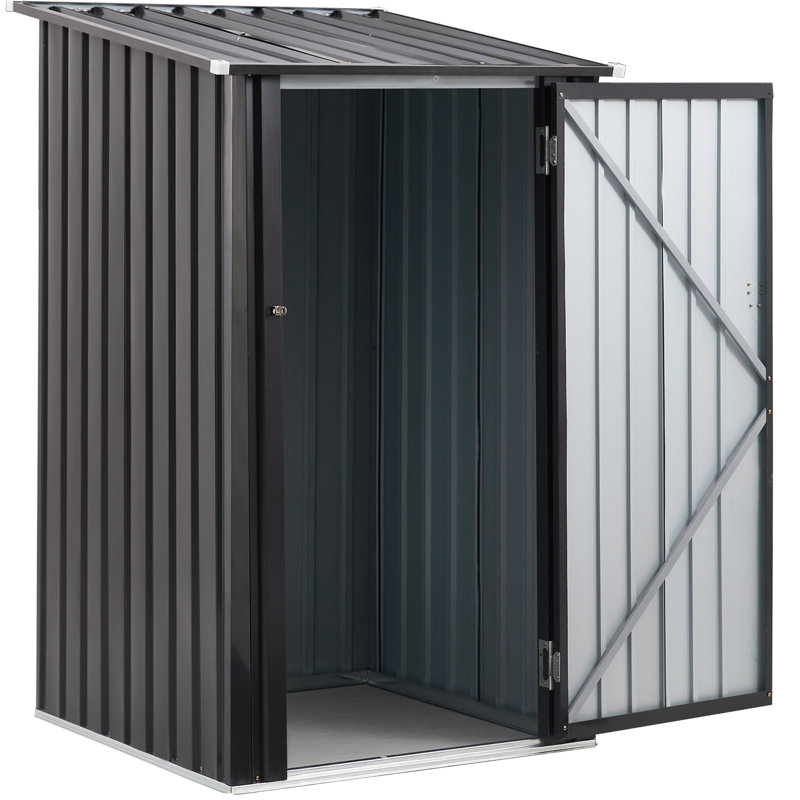 Remise de rangement carrée en métal compacte 3 pi x 3 pi avec porte verrouillable simple, noir