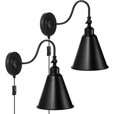 Eniel Steel Plug-in Armed Sconce