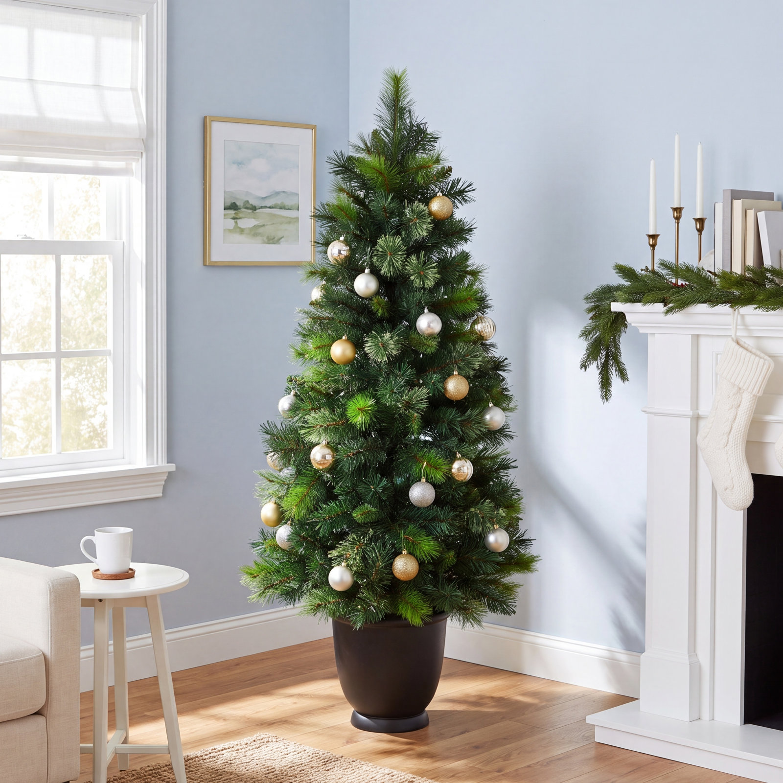 54' Lighted Artificial Pine Christmas Tree