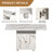 Versatile Folding Dining Table with Storage and Marble Finish
