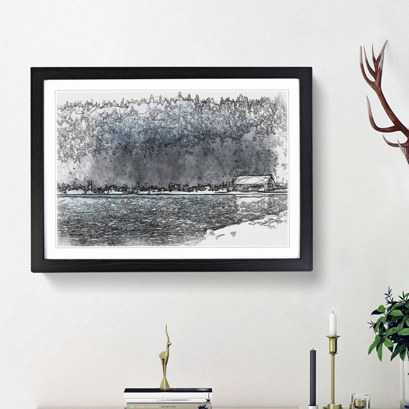Lake Louise in Banff Canada in Abstract - Picture Frame Graphic Art Print, Black Framed, 62cm H x 87cm W x 2cm D