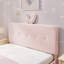 Lit pleine grandeur pour enfant avec tête de lit à oreilles, lumière DEL et 4 tiroirs de rangement, tissu bouclé, rose-630175965-630175962