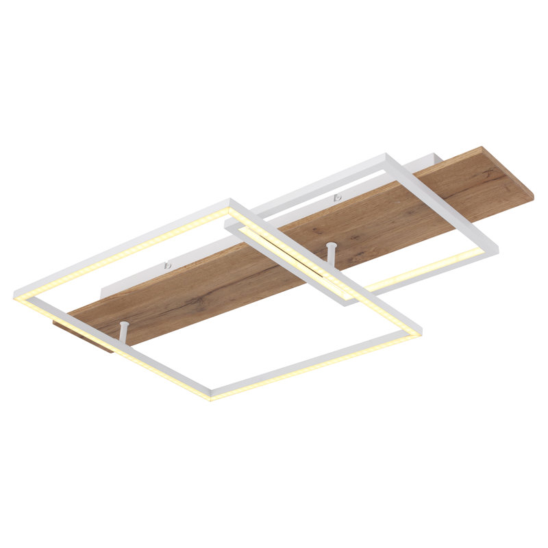 Aubriona LED Semi Flush Mount, White/Brown