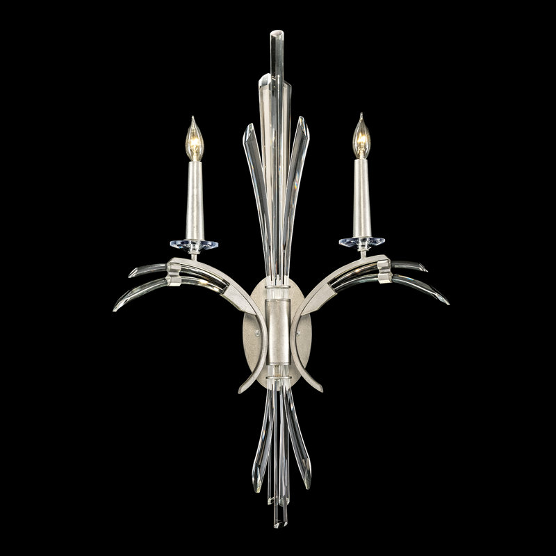 Trevi 2 - Light Candle Wall Light, Silver Leaf