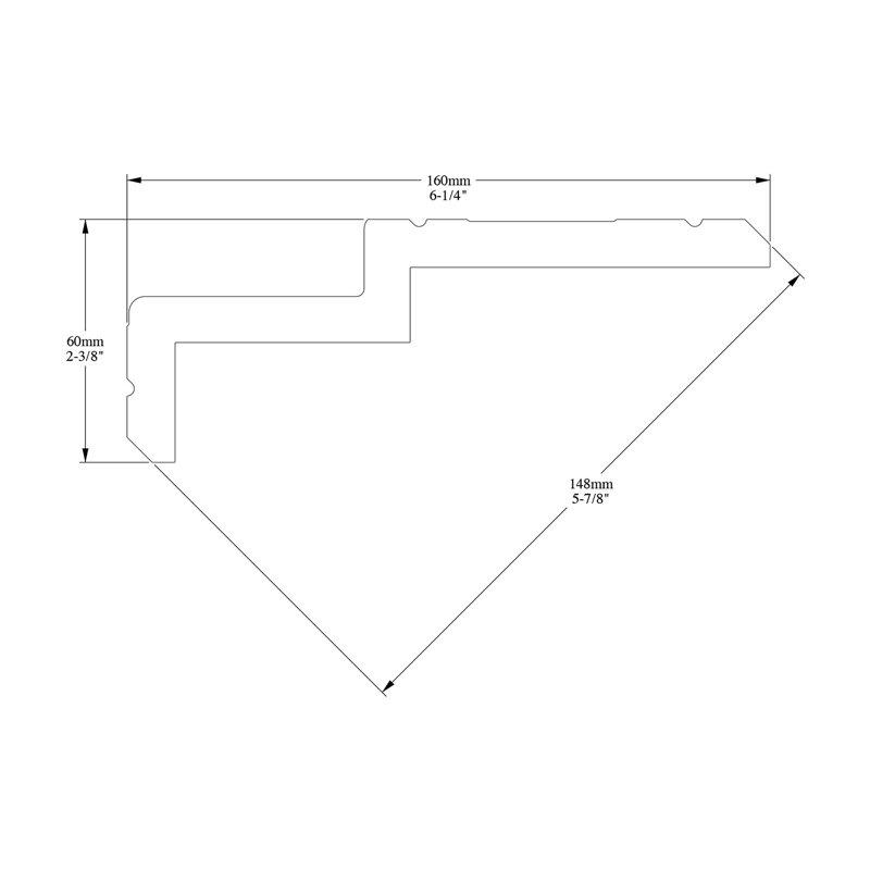 6-1/4 in x 2-3/8 in x 78-3/4 in Primed White Plain Polyurethane Crown Moulding