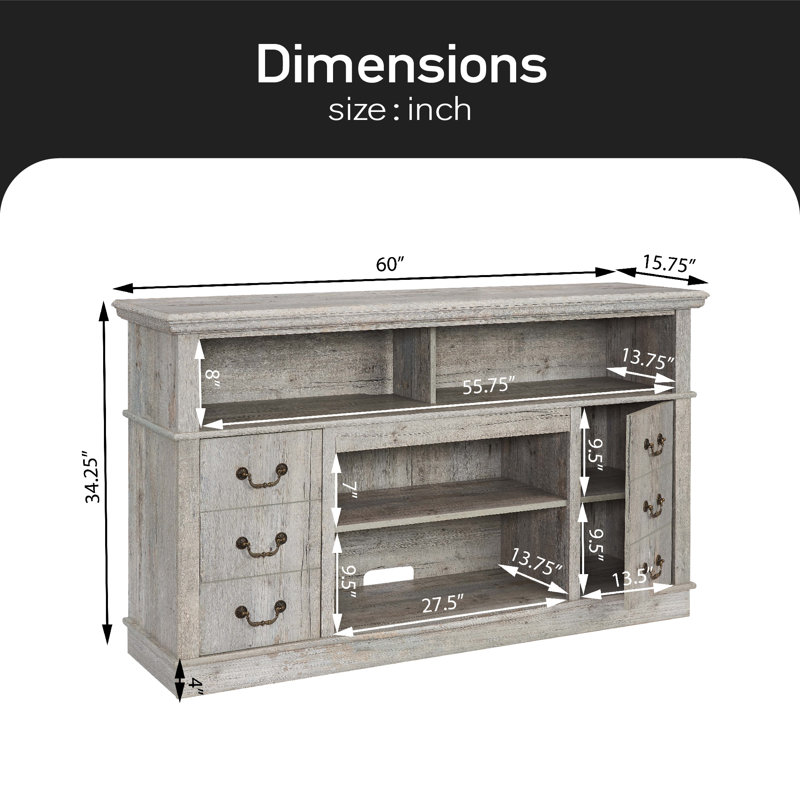 Buffet Briasha 60, Gris clair