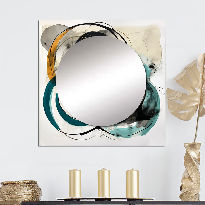 Octavus - Grand miroir carré minimaliste pour décoration murale, 23 po x 23 po