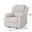 Fauteuil inclinable manuel en tissu de lin beige, dimensions 34,5 po x 39 po x 39 po