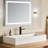 Pensen 42"x18" Matte White Solid Surface Rectangular Wall Mount Bathroom Sink with Faucet Hole