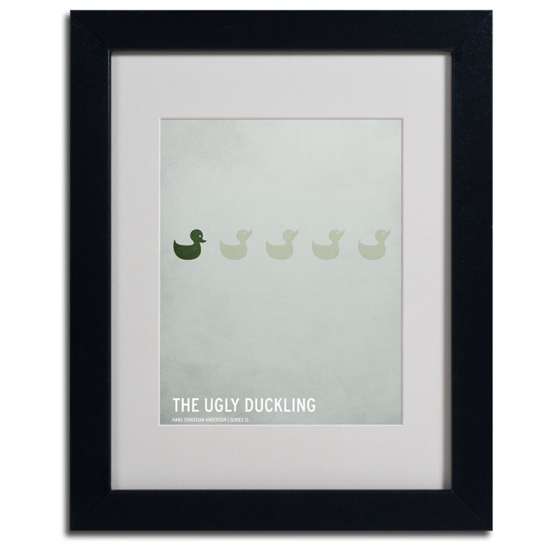« the stupide duckling », art encadré, H 14 po x l 11 po x P 0,5 po, Noir