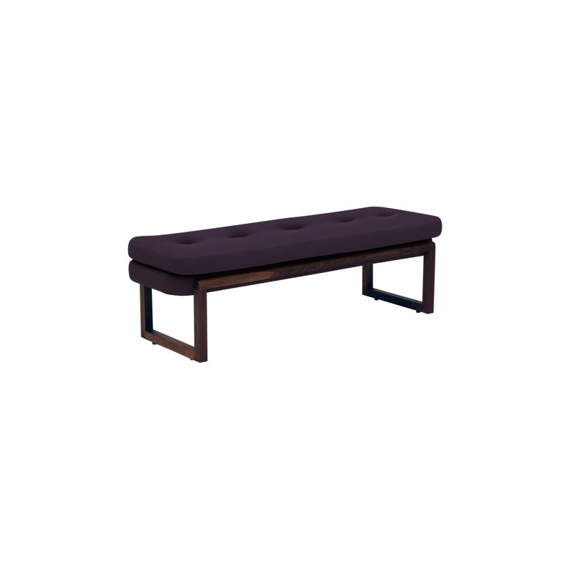 Melinda Solid Wood Tufted Bench, 18" H x 60" W x 22" D, Eggplant