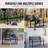 Outdoor Bench,46 Inches Metal Garden Bench For Outdoors, 480 Lbs Load Capacity Bench,  Outdoor Garden Park Bench With Backrest And Armrests, Patio Bench For Garden, Park, Yard, Front Porch