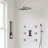 Wall Mounted Digital  Shower System , 12"  High Pressure Rainfall Shower Head with Handheld Shower-83197652
