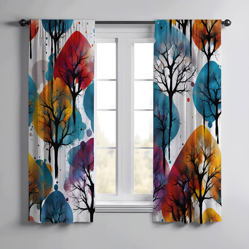 Paire de rideaux semi-transparents en polyester Dymph, L 20 po x L 61 po
