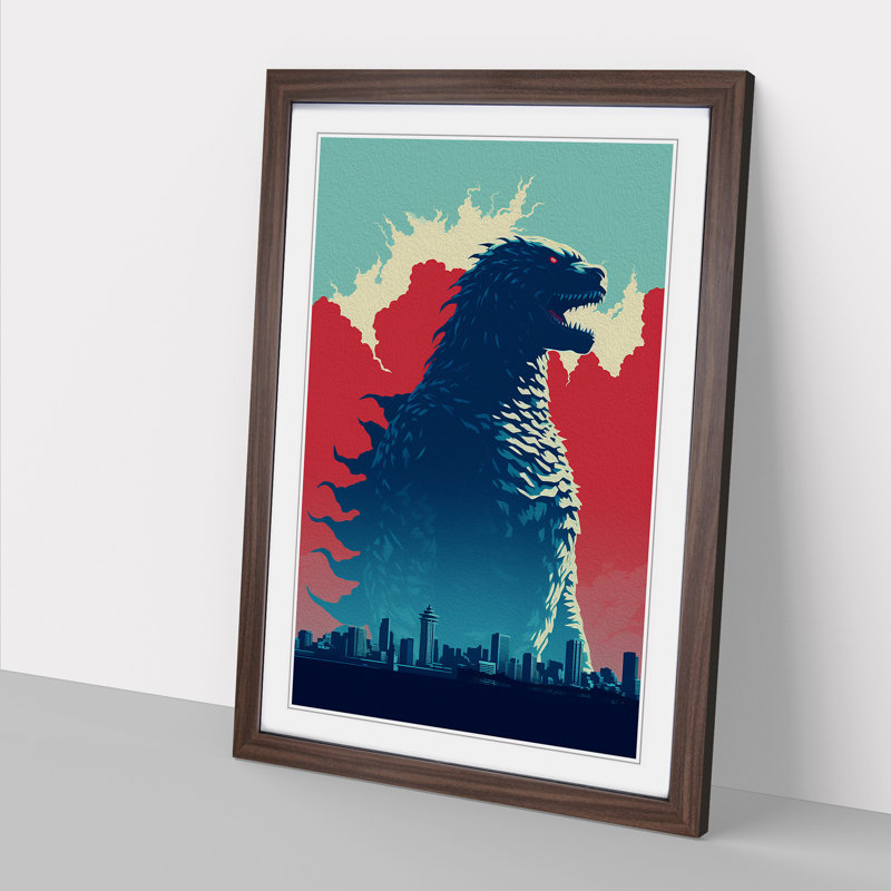 Godzilla Minimalism - Framed Print