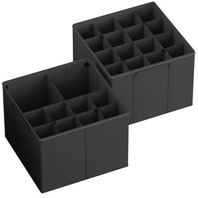 Shoe Organizer for Closet, 2 Pack Foldable Shoe Storage Containers with Adjustable Dividers, Fits 16-32 Pairs for Home and Closet Organization