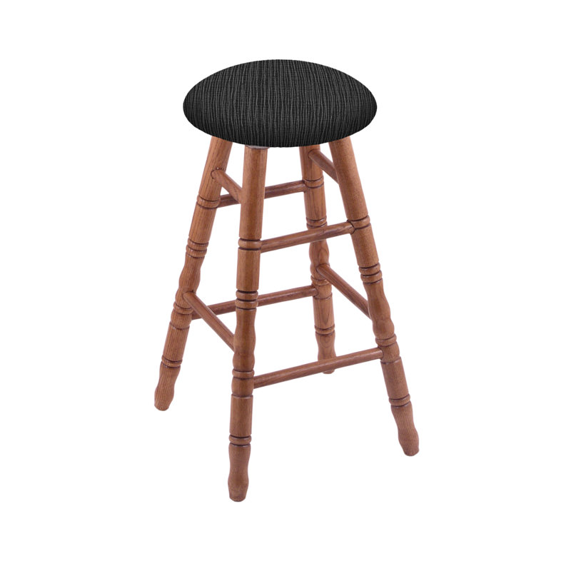 Tabouret tournant 30", Chêne médium, Charbon graphique, Très grand (siège d'une hauteur de 36 po)