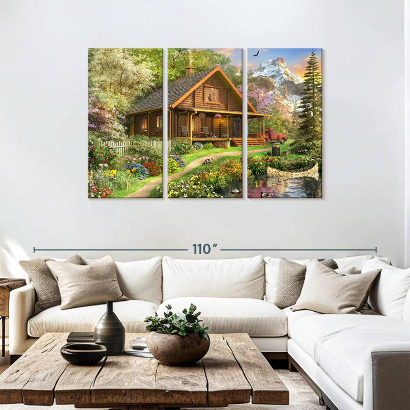 Lilie Log Cabin Home, H 48 po x l 74 po