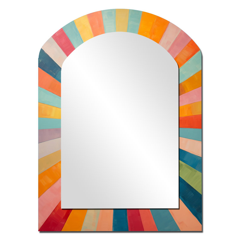 Miroir coloré coloré Mid-Century optique Serenade I - Abstrait, 34 po x 25 po