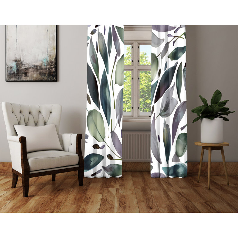 Paire de rideaux semi-transparents en polyester Dezzie, L 20 po x L 52 po