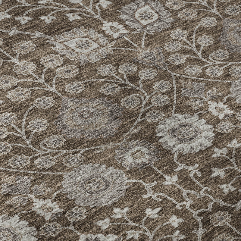 Premium Machine Washable Gurubaksh AMF1155 Floral Rug, Runner 2'3" x 7'6"