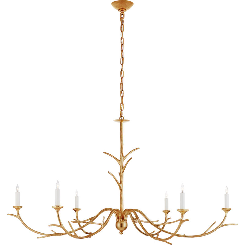 Julie Neill Iberia Large Chandelier, Antique Gold Leaf