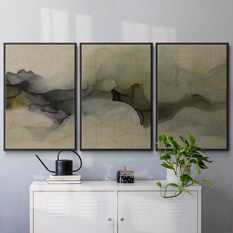 When It Rains It Pours - 3 pièces, reproduction sur toile, Cadre noir, H 24 po x l 48 po x P 2 po