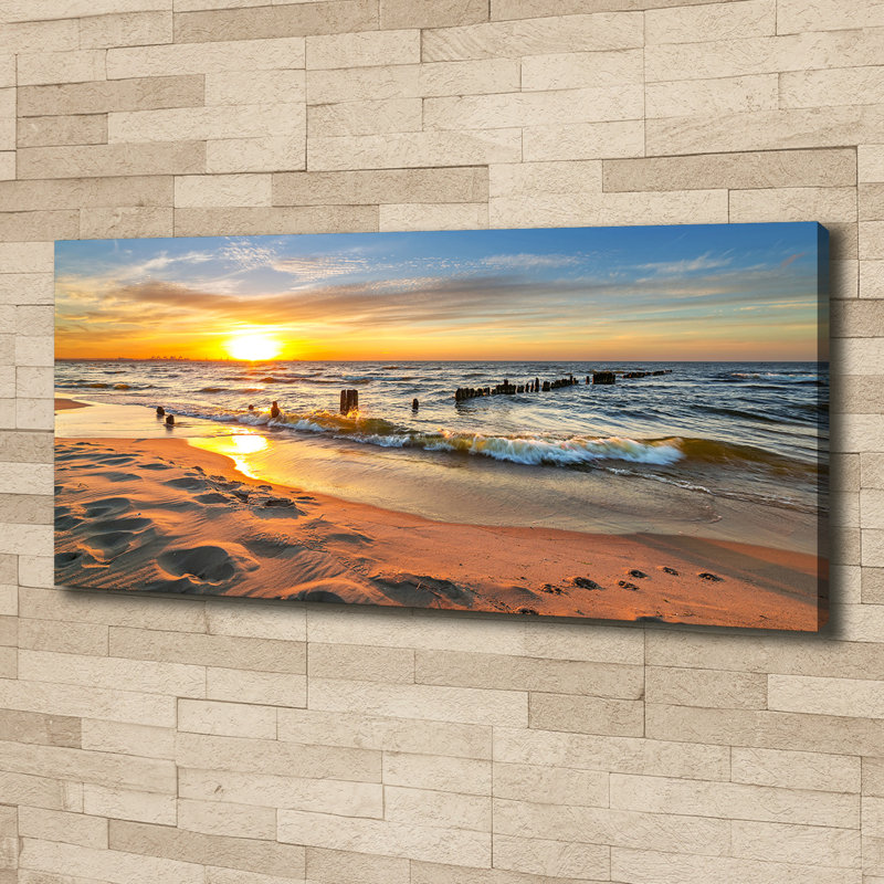 Sunset Beach - No Frame Print on Canvas