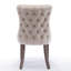 Chaise de salle à manger rembourrée beige avec 2 chaises Pieds en bois massif. Dossier haut confortable. Coussin de siège en mousse. Chevilles réglables. Paire de chaises Sw8809bg. Soutien du dos.-1004985707-1004985706