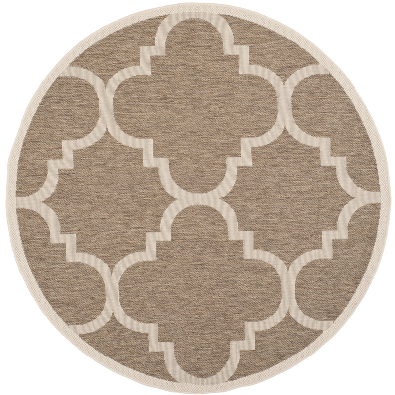 Tapis d'intérieur / extérieur à motif géométrique Herefordshire Performance, Rond 4 pi