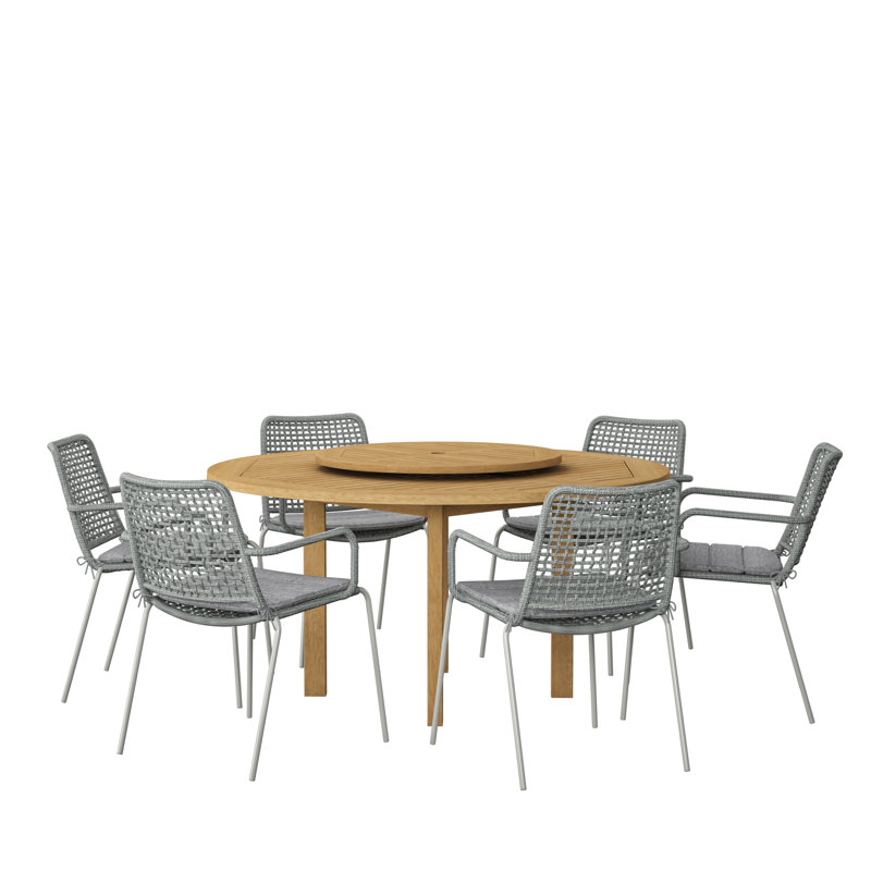Anautica 6 - Person Patio Dining Set with Round Table