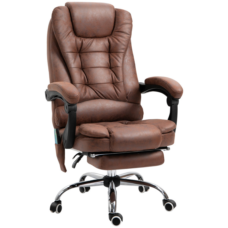 Barkett Upholstered Executive Chair with Massage Feature, Brown