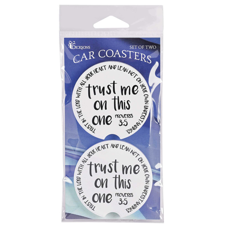 Ceramic Round 2 Piece Car Coaster Set