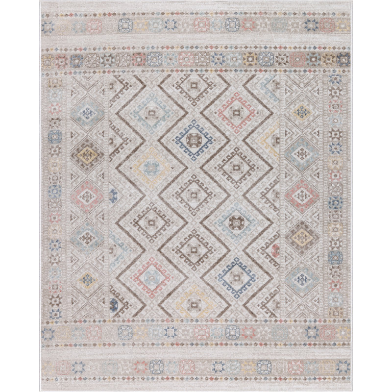 Machine Washable Alden Beige/Ivory Rug, Rectangle 8'11" x 12'