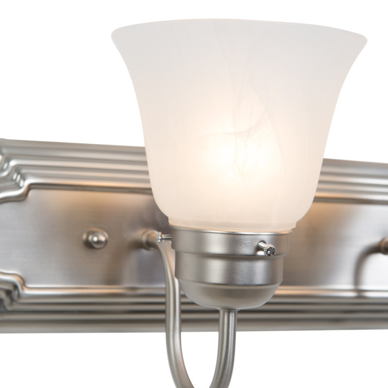 Hadfield 2 - Light Vanity Light, Satin Nickel with Alabaster Shade