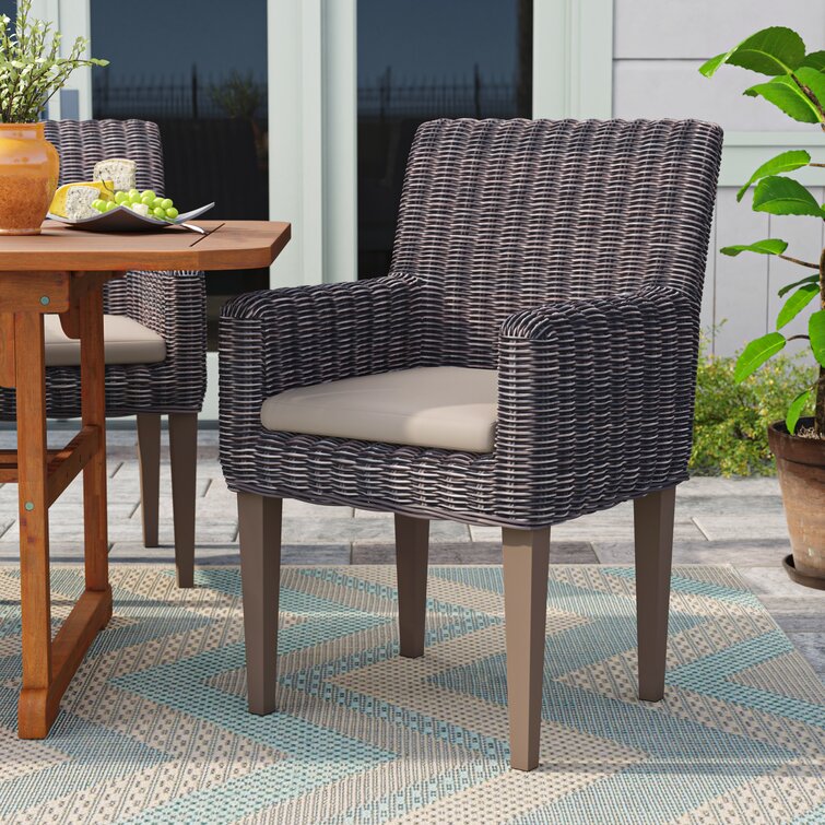 Wade Logan® Ayomikun Outdoor Dining Armchair with Cushion - Wayfair Canada