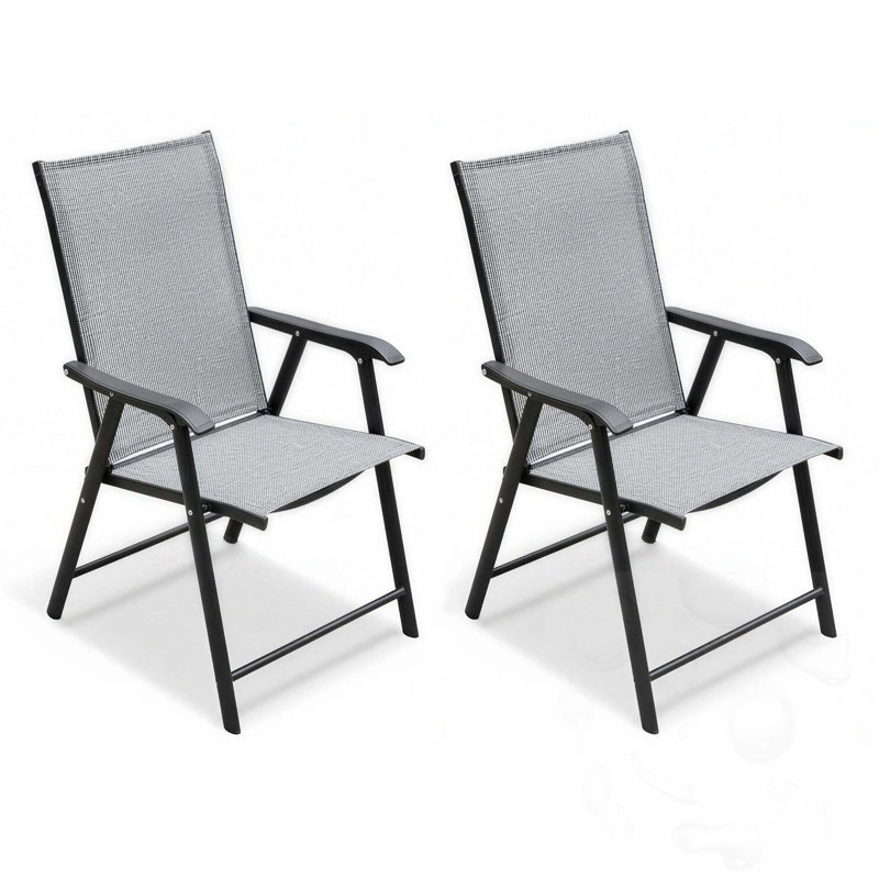 Chaises portatives empilables d'extérieur (ensemble de 2), Gris