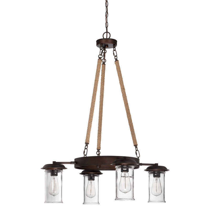 Elesa 4 - Light Wagon Wheel Chandelier