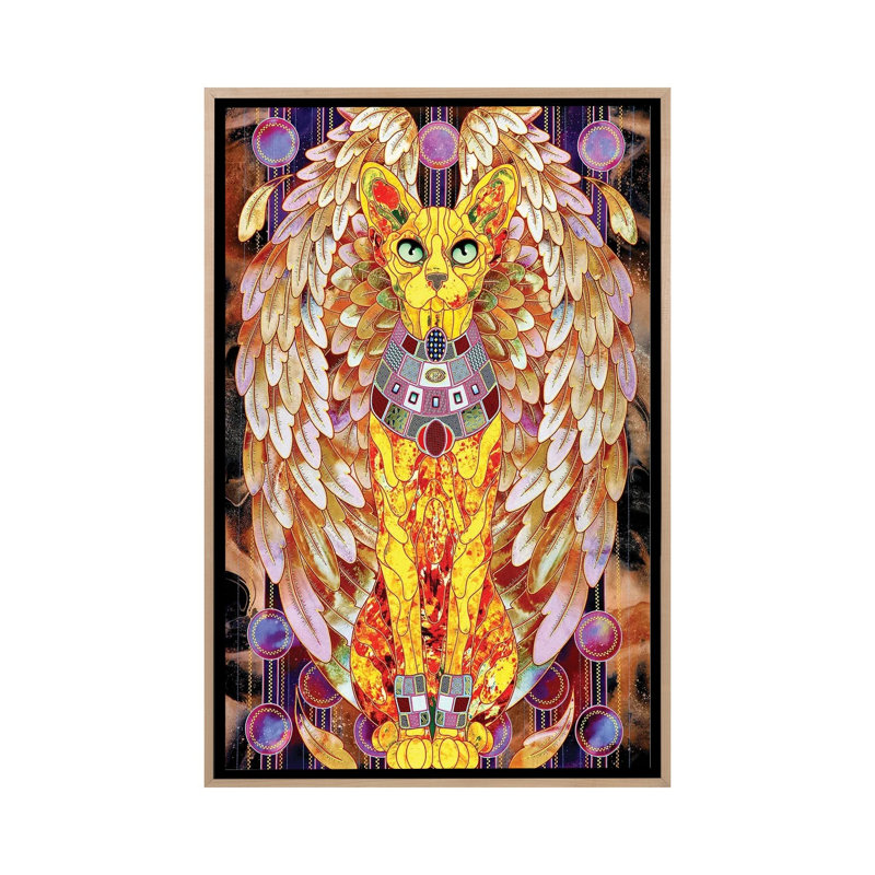 Print, 101.6 cm H x 66.04 cm W x 4.445 cm D, Natural Wood