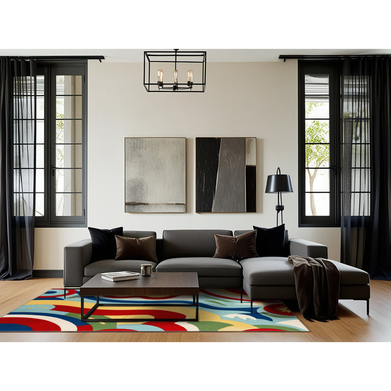 Perky Dash Rug, Square 3'