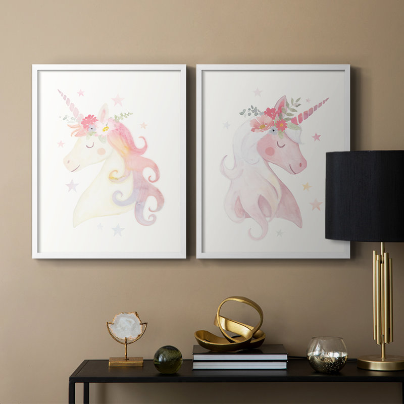 Sweet Unicorn I-Premium Framed Print -Ready to Hang - No Nails Required - No Nails Required, White, 15" H x 24" W