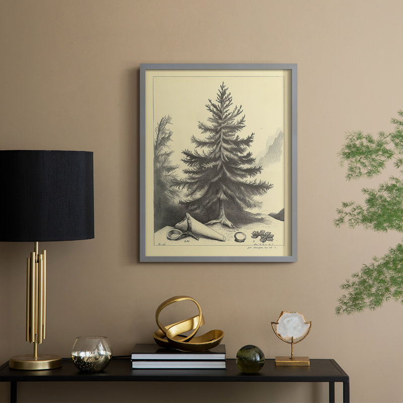 Reproduction d'art encadrée de Noël, Gris, H 30 po x l 24 po