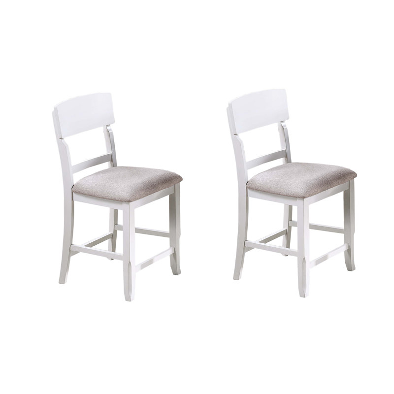 Ensemble de 2 tabourets de comptoir 2 pièces Chaise de salle à manger, Blanc